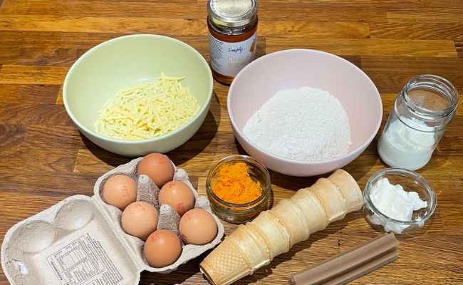 Ingredients spread out on a table