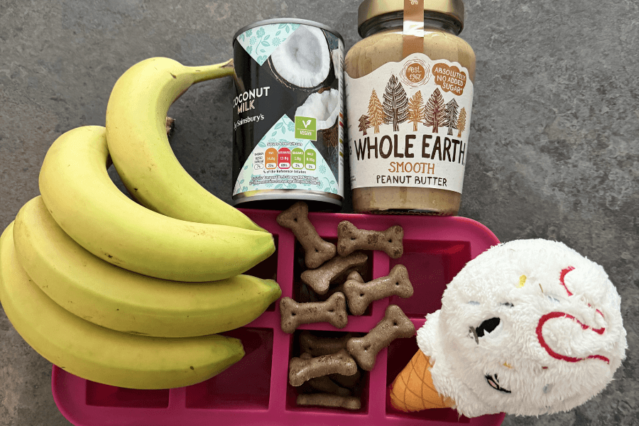 Ingredients for dog friendly ice cream